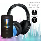 Bluetooth Wireless Headphone With Rotable Head 500mAh Blue W/BAG