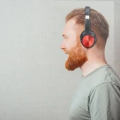 Bluetooth Wireless Headphone With Rotable Head 500mAh Red W/BAG