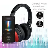 Bluetooth Wireless Headphone With Rotable Head 500mAh Red W/BAG