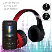 Bluetooth Wireless Headphone With Adjustable Head 500mAh Red W/BAG