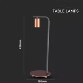 Designer Table Lamp With E27 Holder + Switch Red Bronzе