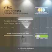 V-TAC bútor, - és pultvilágító LED lámpa 117cm 40W CCT - SKU 23680