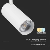 V-TAC COB LED sínes spotlámpa, 40W, 3in1 színhőmérséklet, fehér házzal - SKU 8843