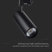 V-TAC COB LED sínes spotlámpa, 40W, 3in1 színhőmérséklet, fekete házzal - SKU 8842