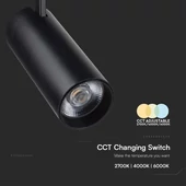 V-TAC COB LED sínes spotlámpa, 40W, 3in1 színhőmérséklet, fekete házzal - SKU 8842