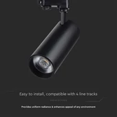 V-TAC COB LED sínes spotlámpa, 40W, 3in1 színhőmérséklet, fekete házzal - SKU 8842