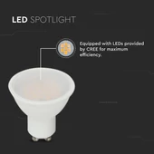 V-TAC CREE GU10 LED spot égő 4.5W meleg fehér 100° - SKU 21201-6