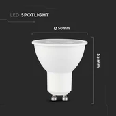 V-TAC CREE GU10 LED spot égő 7.5W hideg fehér 38° - SKU 218776