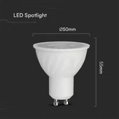 V-TAC CREE GU10 LED spot égő dimmelhető 6W hideg fehér 110° - SKU 212006