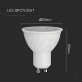 V-TAC CREE GU10 LED spot égő dimmelhető 6W hideg fehér 38° - SKU 211976
