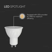 V-TAC CREE GU10 LED spot égő dimmelhető 6W hideg fehér 38° - SKU 211976