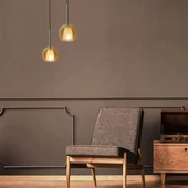 Pendant Light Modern Double Glass Amber+White Ф180мм