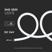 Tube LED Neon Flex, 12W/m, 6500K, DC24V, 360°D