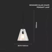 Pendant Designer Light Glass Cone Shape Bulb Down Ф300мм