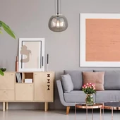 V-TAC designer füstözött üveg csillár, függeszték E27 foglalattal - SKU 3887