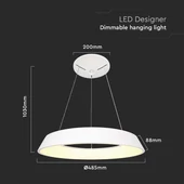 White 48W Dimmable LED Designer Hanging Light, 3000K