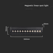 V-TAC dönthető 12W spot LED lámpatest Slim 48V mágneses sínhez, természetes fehér - SKU 10260