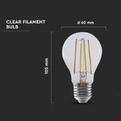 LED Filament Bulb - Smart WiFi 7W E27 A60 Clear glass, CCT