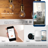 LED Filament Bulb - Smart WiFi 7W E27 A60 Clear glass, CCT