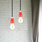 Porcelan Lamp Holder Fitting Red