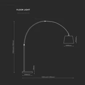 LED Floor Lamp E27 Ivory Lamp Shade