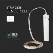 V-TAC elemes LED szalag szett mozgásérzékelővel IP65 SMD 2835, 30 db/m természetes fehér - SKU 2574