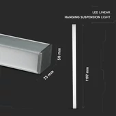 LED Linear Light SAMSUNG CHIP - 40W Hanging Suspension Silver Body 4000K 1200x50x65mm
