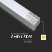 LED Linear Light SAMSUNG CHIP - 40W Hanging Suspension Silver Body 4000K 1200x35x67mm