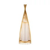 Wooden Floor Lamp With Rattan Lampshade D400*1500MM