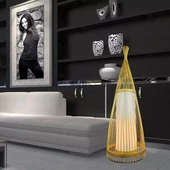 Wooden Floor Lamp With Rattan Lampshade D400*1500MM