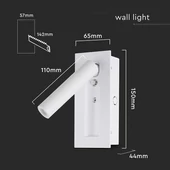 V-TAC CREE SMD falba süllyeszthető 2W LED olvasólámpa, meleg fehér, fehér ház - SKU 239986