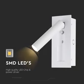 V-TAC CREE SMD falba süllyeszthető 2W LED olvasólámpa, meleg fehér, fehér ház - SKU 239986