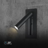 V-TAC CREE SMD falba süllyeszthető 2W LED olvasólámpa, meleg fehér, fekete ház - SKU 239996