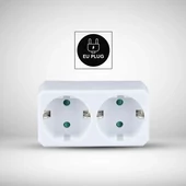 2 Ways Adapter With Earthing Contact 10/16A 250V (Label + Polybag With Headcard ) White