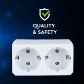 2 Ways Adapter With Earthing Contact 10/16A 250V (Label + Polybag With Headcard ) White