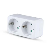 2 Ways Adapter With Earthing Contact 10/16A 250V (Label + Polybag With Headcard ) White