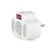 Adapter With Switch & Earthing Contact 2 Socket 2.5 1 Socket 16A