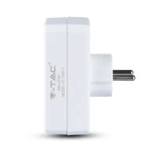 2 Ways Adapter With 2 Euro Socket 10A , 1 Socket 10/16A 250V ( Label+ Polybag ) White