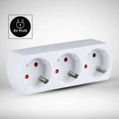 3 Outlet Power Adapter With Earth Contact 16A 250V ( Label + Polybag With Headcard )