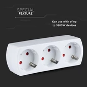 3 Outlet Power Adapter With Earth Contact 16A 250V ( Label + Polybag With Headcard )