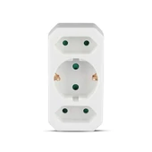 Adapter With Earthing Contact 2 Socket 2.5A 1 Socket 16A White