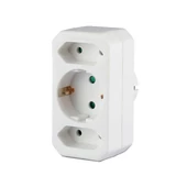 Adapter With Earthing Contact 2 Socket 2.5A 1 Socket 16A White