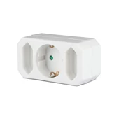 Adapter With Earthing Contact 2 Socket 2.5A 1 Socket 16A White