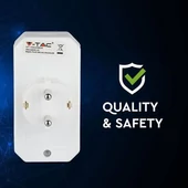 Adapter With Earthing Contact 2 Socket 2.5A 1 Socket 16A White