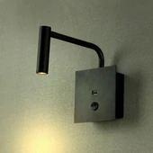V-TAC fali LED COB olvasólámpa kapcsolóval és USB porttal fekete 3W meleg fehér, fekete - SKU 1487