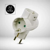 3 Ways Adapter With Earthing Contact 10/16A 250V (Label + Polybag With Headcard ) White