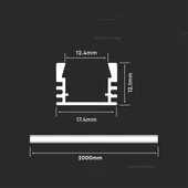 Led Strip Mounting Kit With Diffuser Aluminum 2000* 17.4*12.1MM Milky
