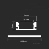 Led Strip Mounting Kit With Diffuser Aluminum2000* 17.4*7MM White Housing