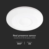 V-TAC falon kívüli lapos valós jelenlétérzékelő mikrohullámú szenzor, fehér színű - SKU 23430