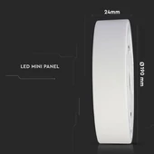V-TAC falon kívüli mennyezeti kerek LED panel 18W hideg fehér - SKU 4918